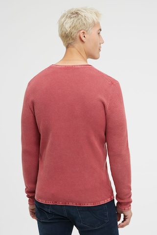 CAMP DAVID Strukturierter Pullover Stone Washed in Rot