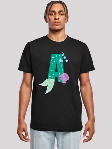 F4NT4STIC Shirt 'Disney Alphabet A Is For Ariel' in Zwart: voorkant