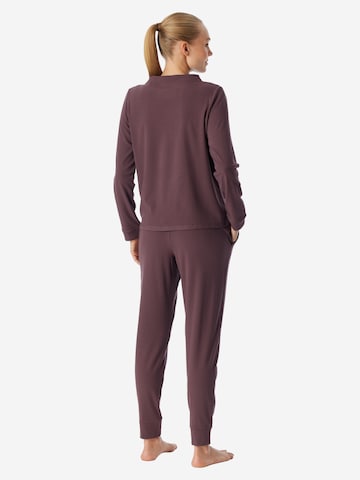 SCHIESSER Pyjama 'Selected Premium Warming' in Bruin