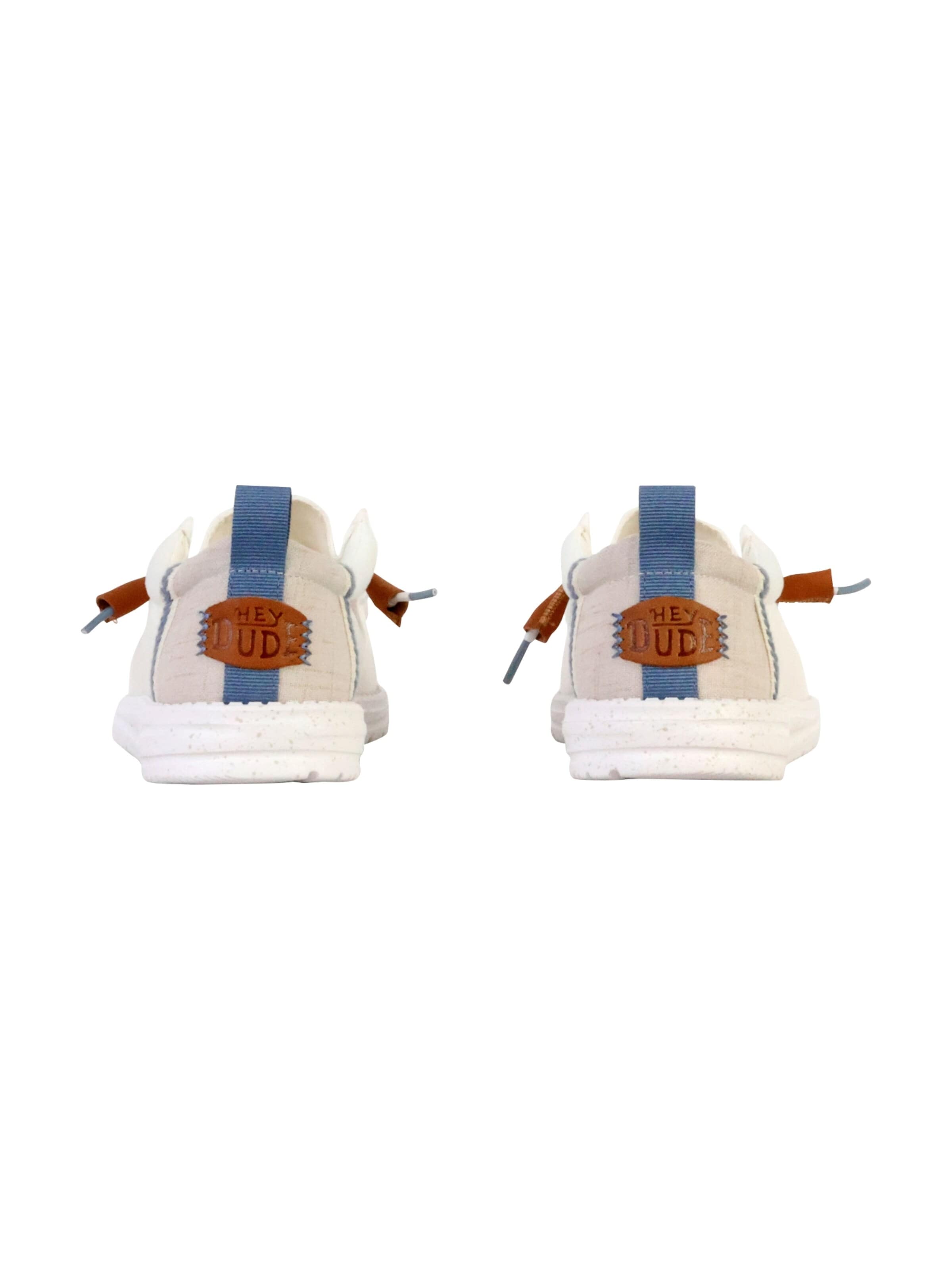 HEY DUDE Slipper 'Schnür-Mokassin „Wally Craft Linen“'‌‌ in Weiß