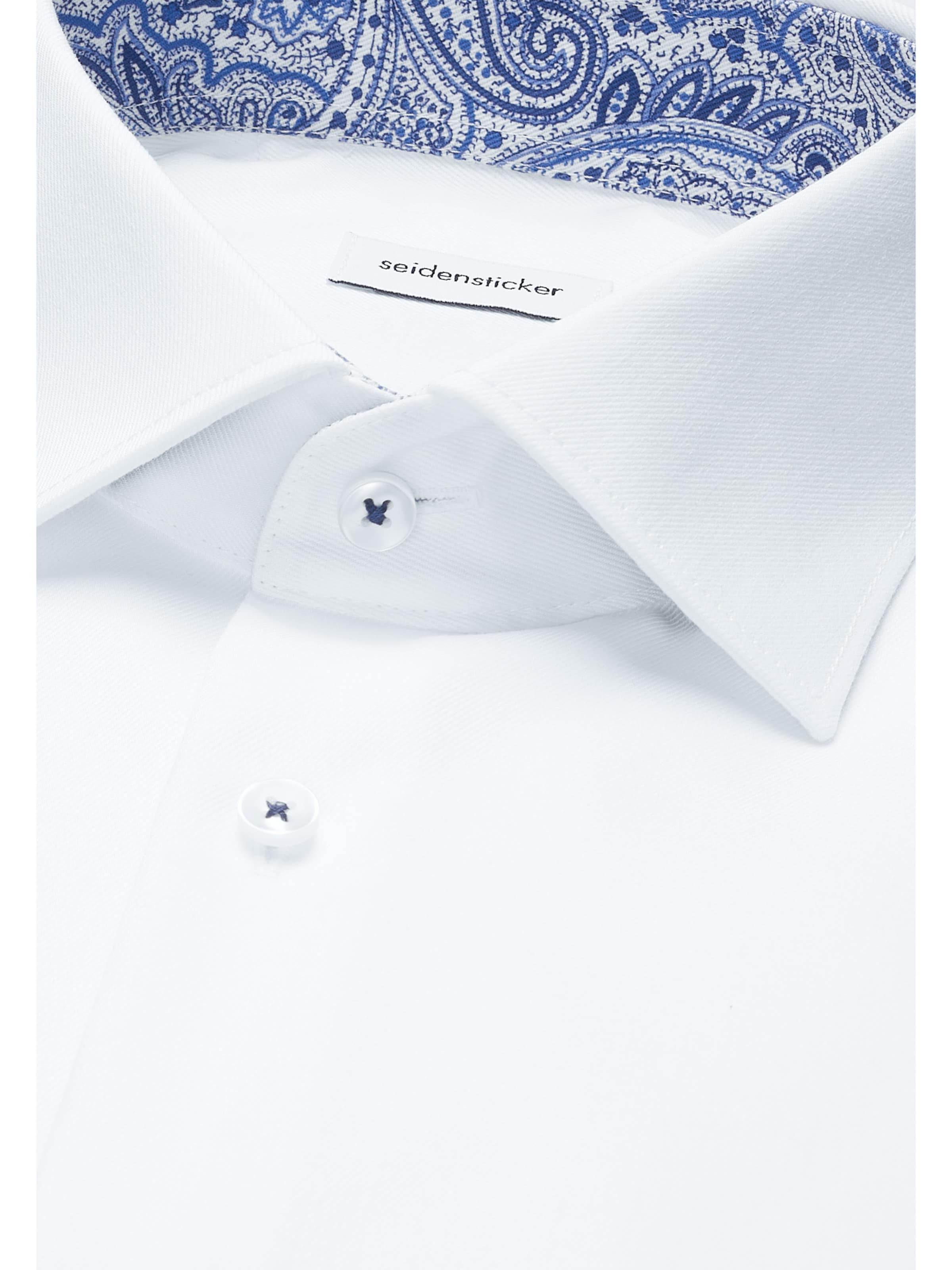 SEIDENSTICKER Slim fit Zakelijk overhemd 'Schwarze Rose' in Wit