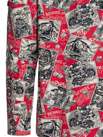 King Kerosin Regular Fit Hemd 'Motorpsycho'‌‌‌‌‌‌‌‌‌ in Rot