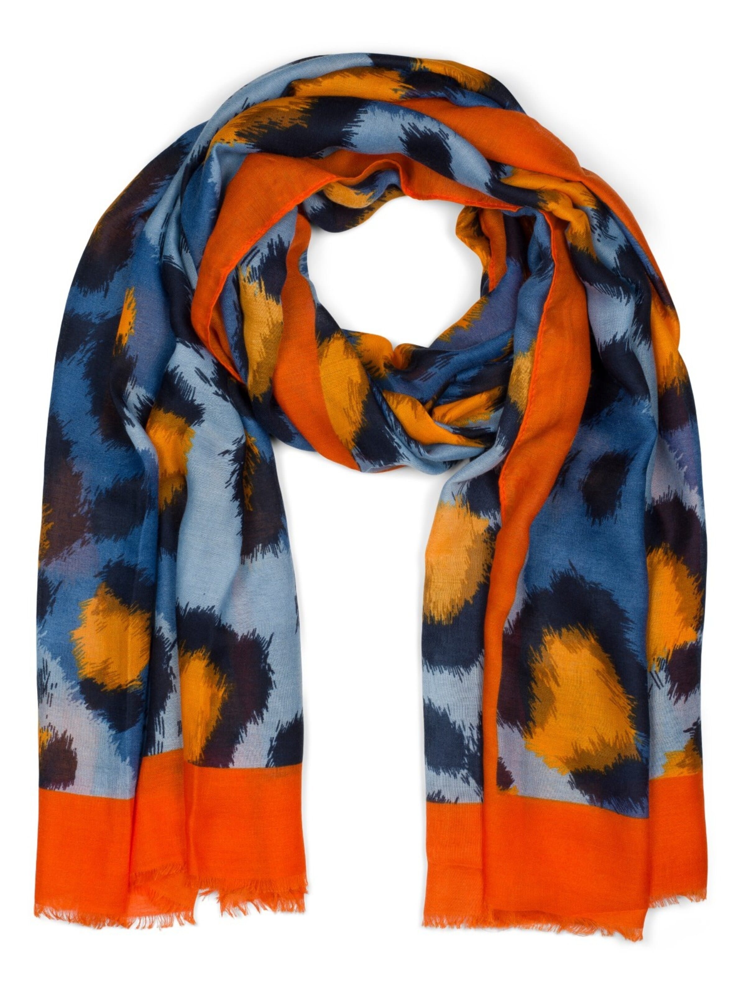 styleBREAKER Schal 'Schal mit Oversize Leoparden Print'‌‌‌‌ in Orange: Vorderseite