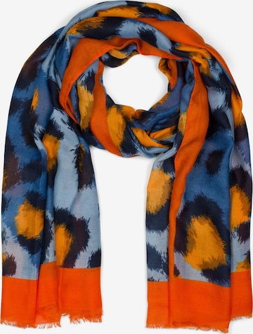 styleBREAKER Schal 'Schal mit Oversize Leoparden Print' in Orange: Vorderseite