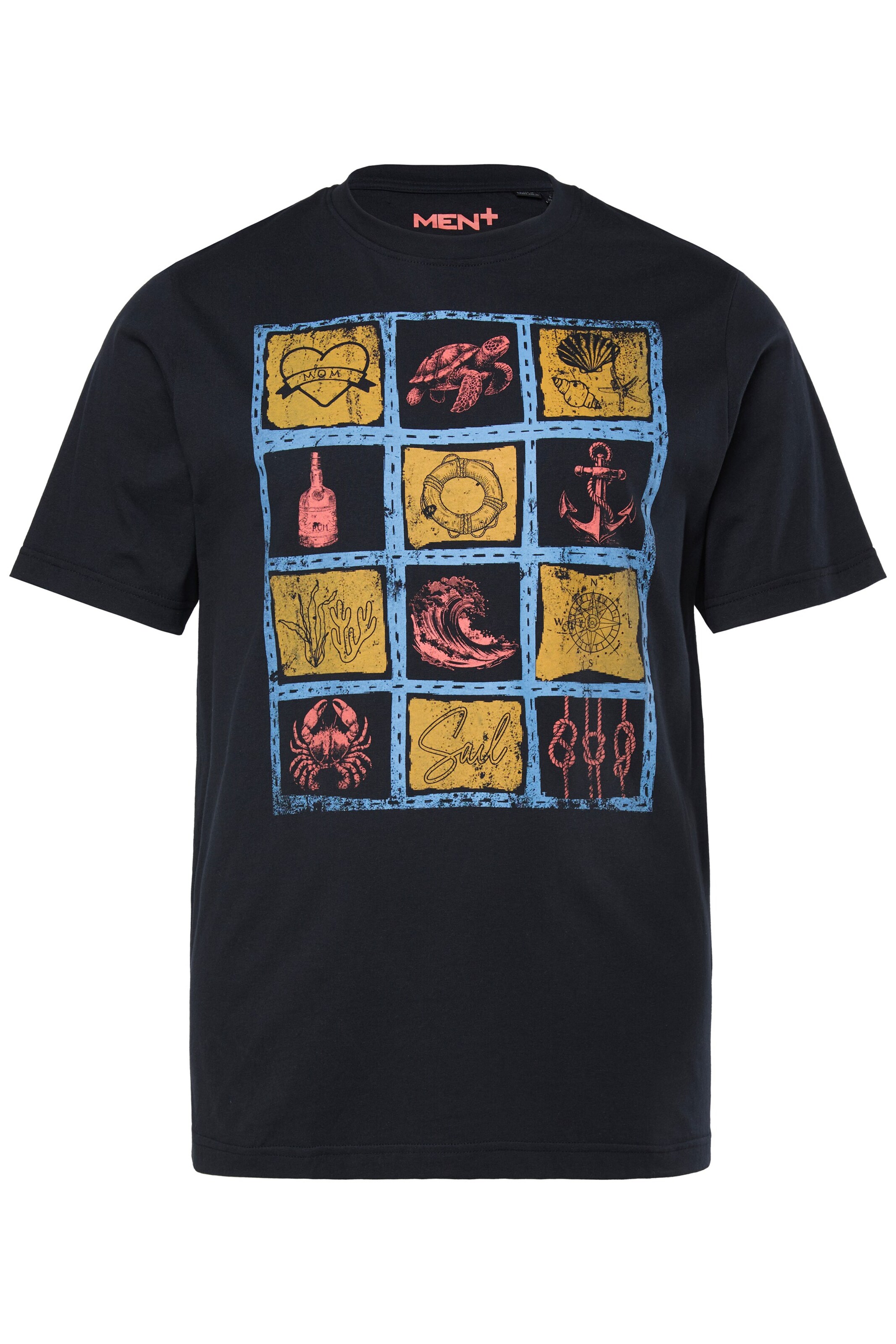 Men Plus Shirt in Black: front