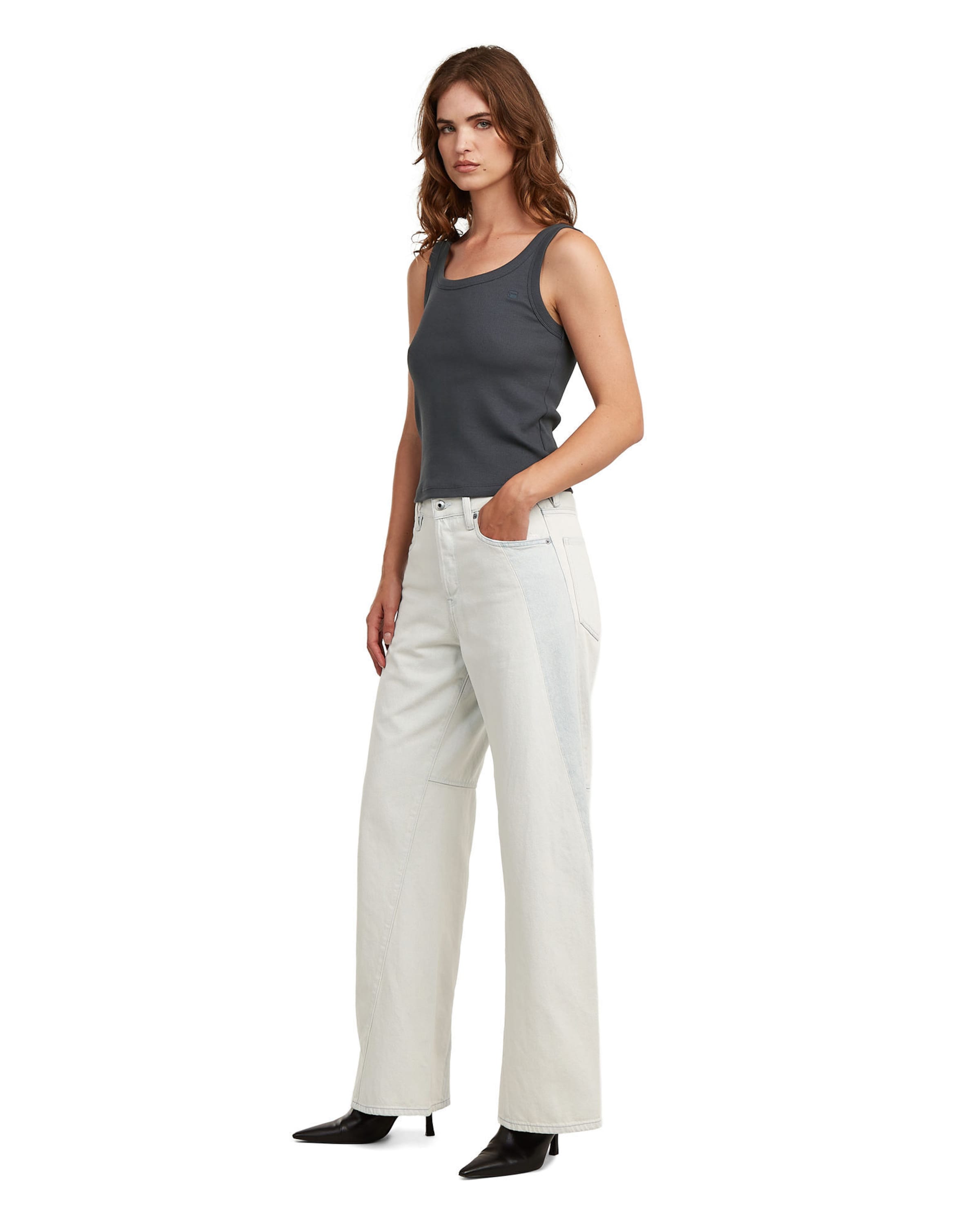 G-STAR Loosefit Jeans 'Contor Two-Tone Wide Jeans' in Blauw