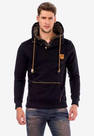 CIPO & BAXX Sweatshirt 'Fusion' in Schwarz: Vorderseite