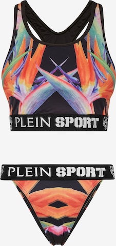 Bustino Bikini 'Flowers' di Plein Sport in nero: frontale