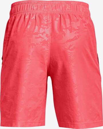 Regular Pantalon de sport 'Emboss' UNDER ARMOUR en rouge