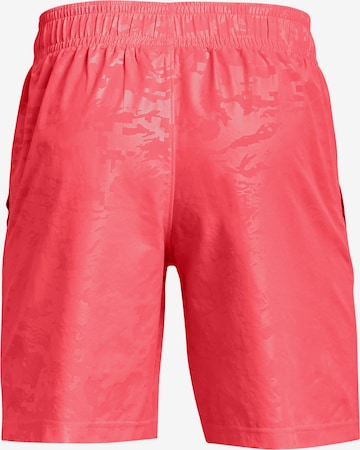 UNDER ARMOUR Normální Sportovní kalhoty 'Emboss' – červená