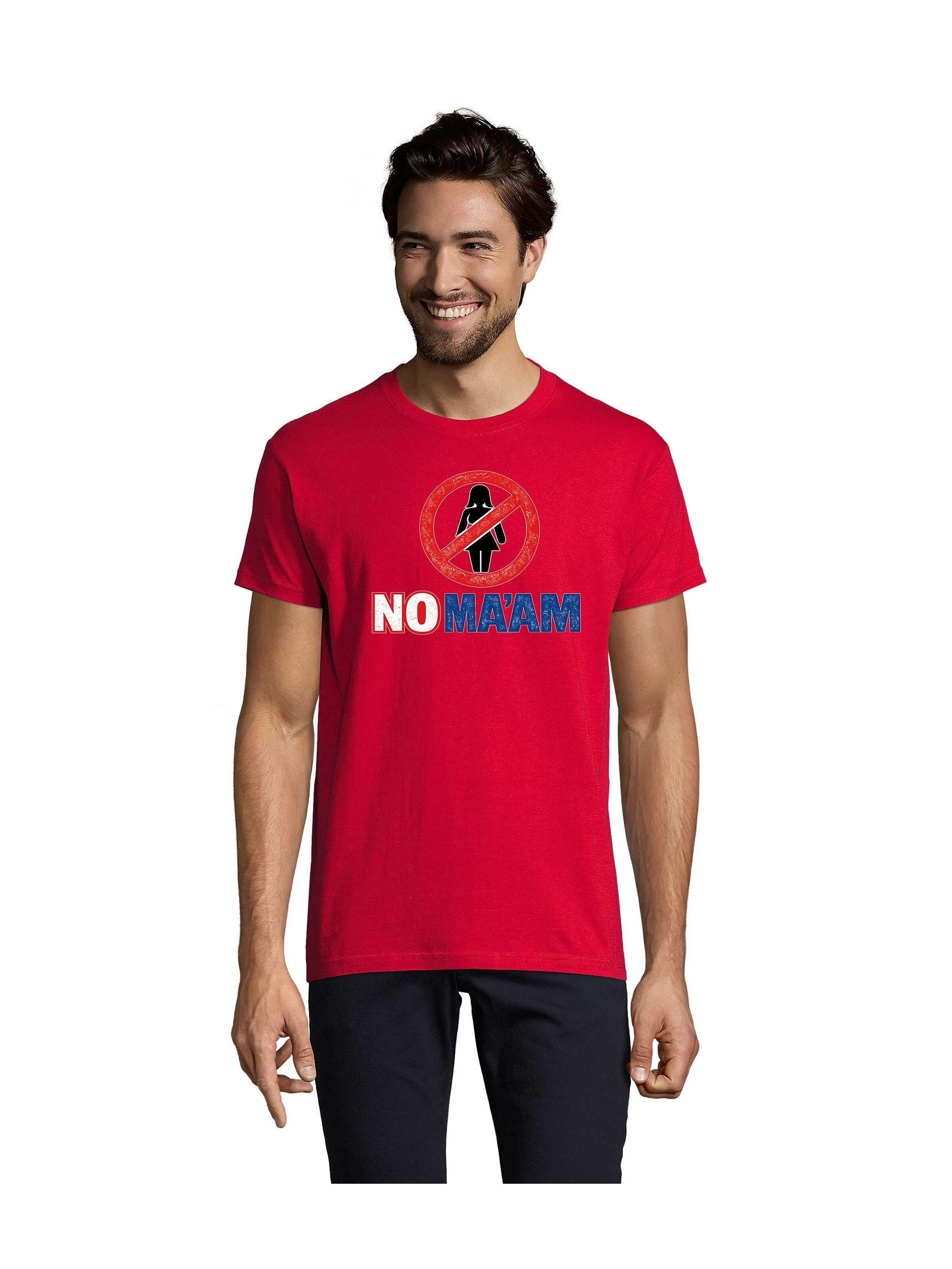 Blondie & Brownie Shirt 'No Maam'‌‌‌‌‌ in 5XL in rot, Produktansicht