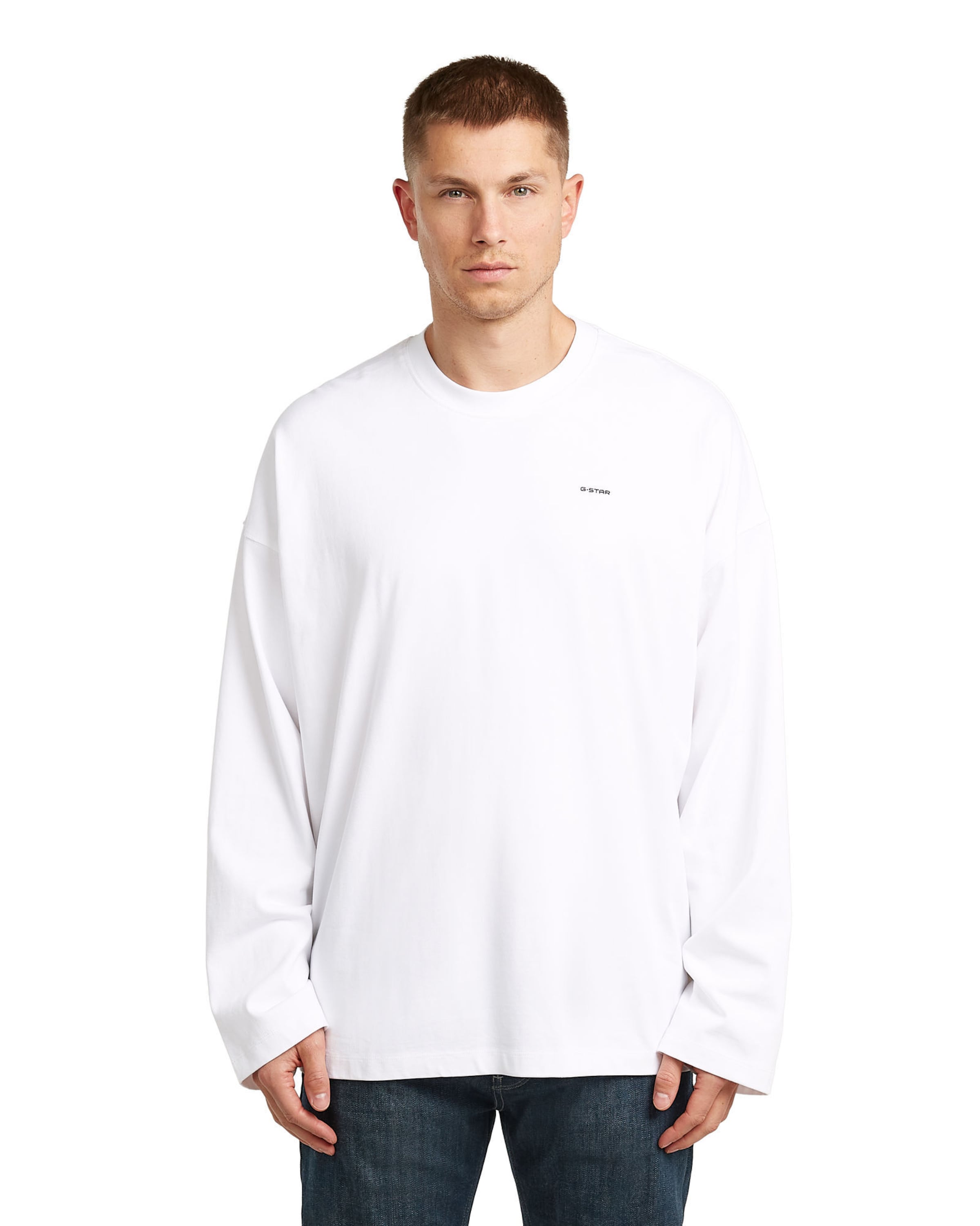 T-Shirt 'Heavy Jersey Oversized ' G-STAR en blanc : devant