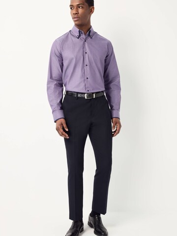 Next Regular fit Button Up Shirt in Purple