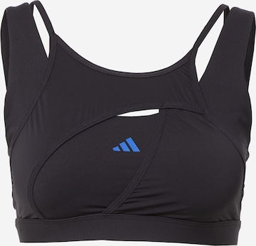 ADIDAS PERFORMANCE Bustier Sport bh 'Powerimpact Luxe Medium-Support' in Zwart: voorkant