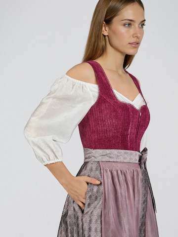 SPIETH & WENSKY Dirndl 'Hildor' mit Herzchen-Ausschnitt, Samt Cordoberteil in Lila