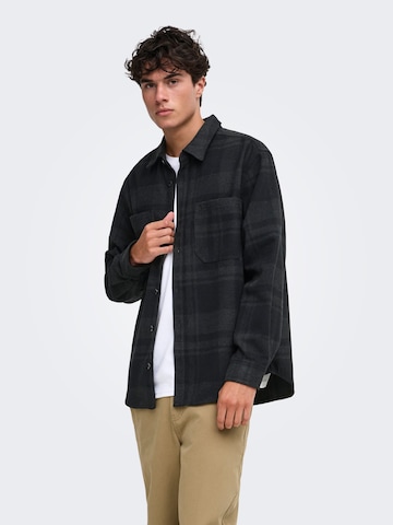 Regular fit Camicia 'ONSALP' di Only & Sons in nero: frontale
