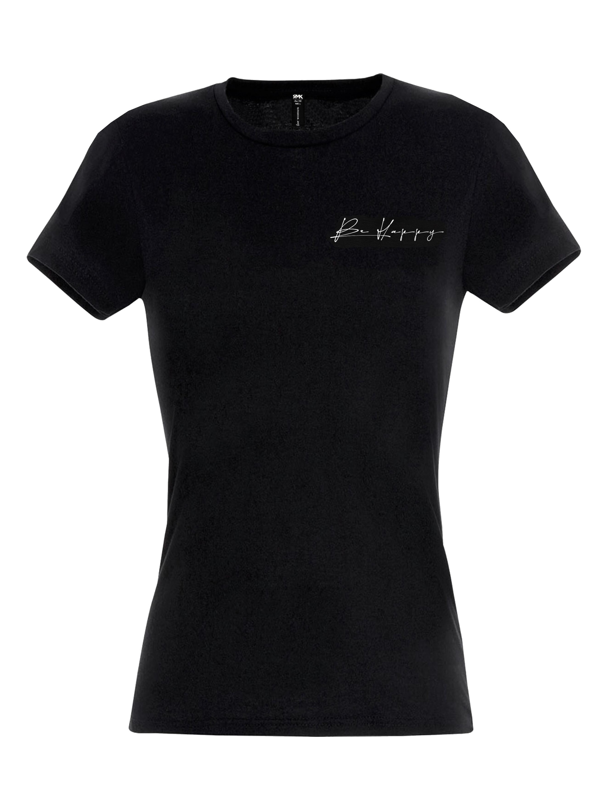 RMK Shirt 'Be Happy'‌‌ in Schwarz: Vorderseite