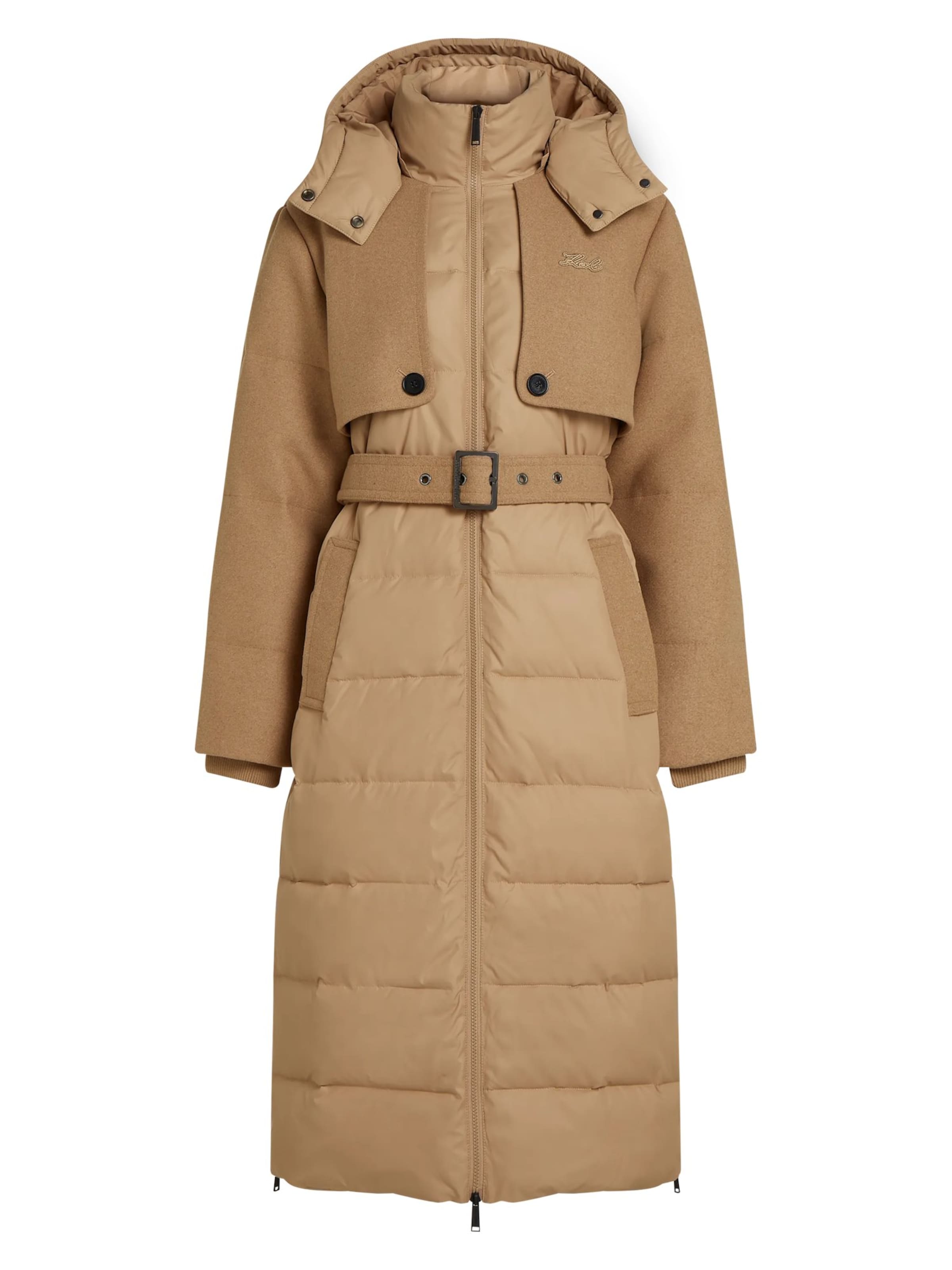 Karl Lagerfeld - Abrigo de invierno en marrón: frente