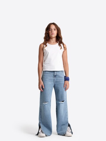 Solang Regular Hose Denim lässiger Schnitt in Blau: Vorderseite