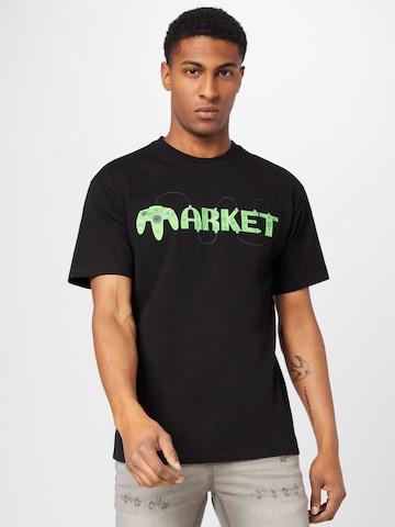 melns MARKET T-Krekls 'Gold Eye': no priekšpuses