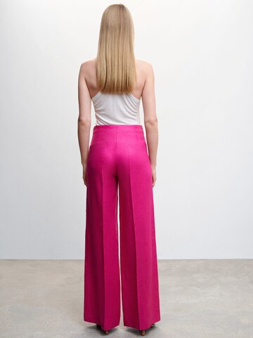 MANGO Wide leg Pleated Pants 'Smart' in Pink