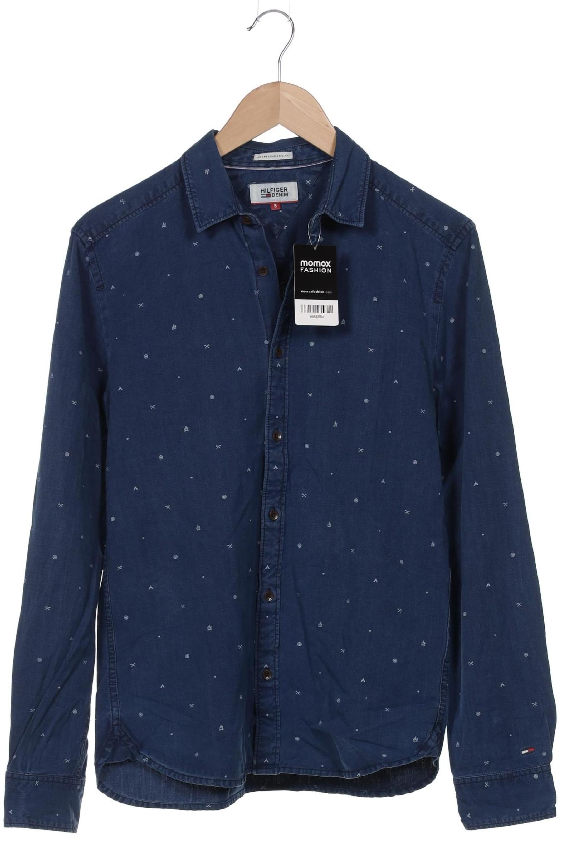 Tommy Jeans Button Up Shirt in S in Blue: front