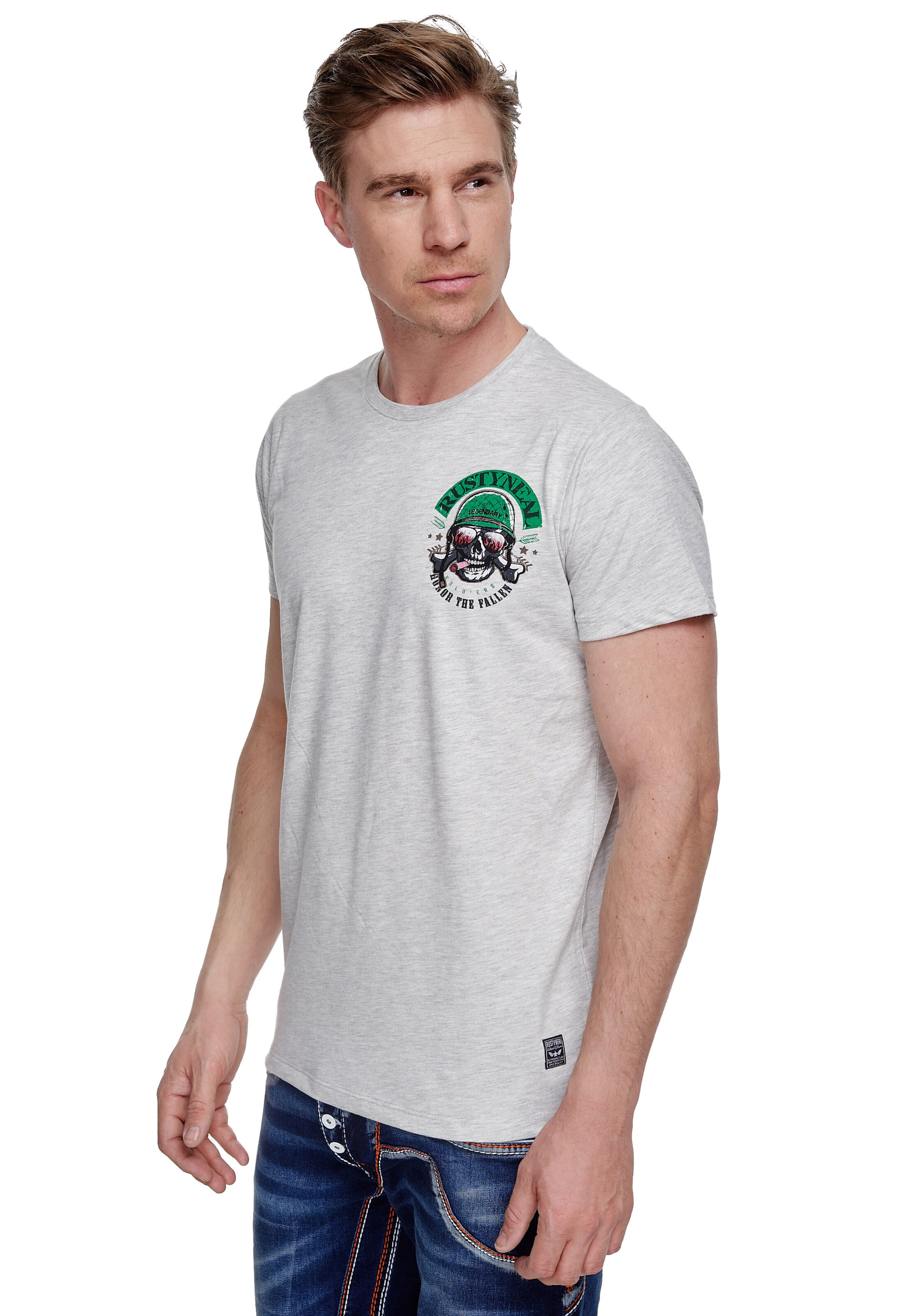 Rusty Neal T-Shirt in Grau: Vorderseite