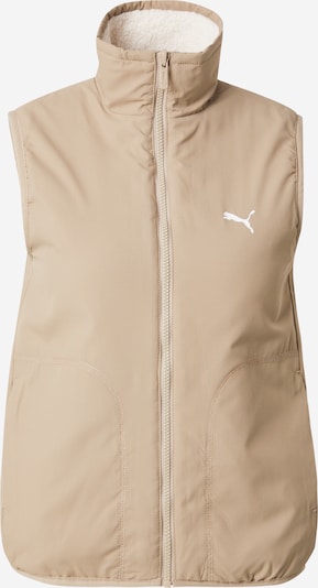 PUMA Gilet en beige foncé / blanc, Vue avec produit