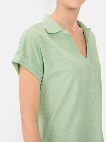 CAMEL ACTIVE T-Shirt mit Polokragen aus Organic Cotton in Grün