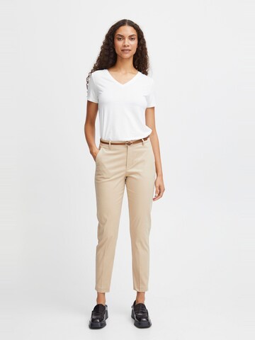 Effilé Pantalon à plis Oxmo en beige