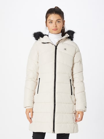 Calvin Klein Jeans Zimní kabát – bílá: přední strana