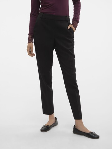 VERO MODA Slim fit Trousers with creases 'MIRA' in Black