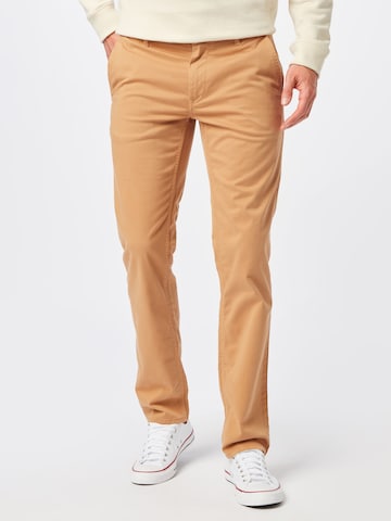 Slimfit Pantaloni eleganți de la BOSS Orange pe bej: față