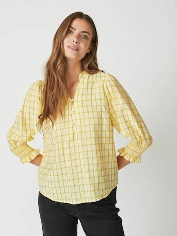 Chemisier 'Check' co'couture en jaune : devant
