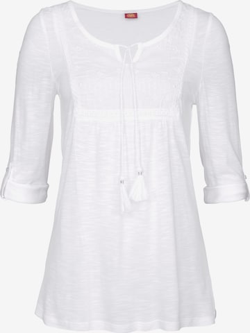 BUFFALO Тениска в бяло: отпред