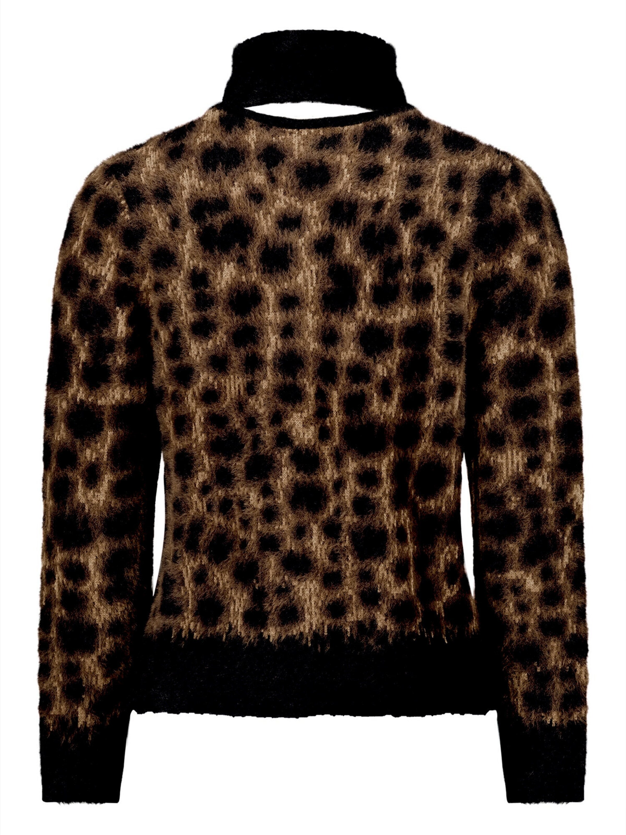 zero Casual-Strickjacke mit Jacquard in Schwarz