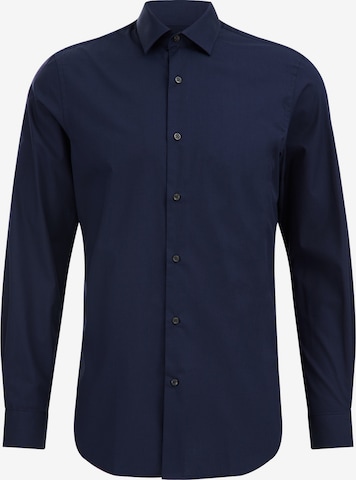 WE Fashion - Ajuste regular Camisa de negocios en azul: frente
