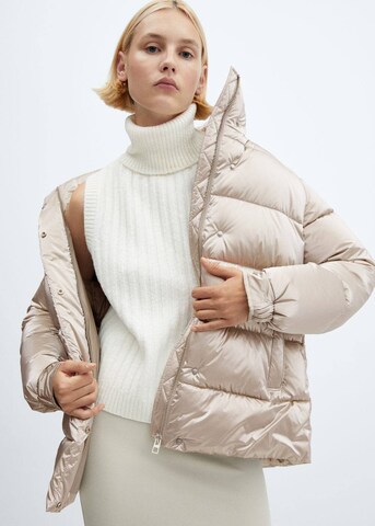 MANGO Between-Season Jacket 'Snowy' in Beige