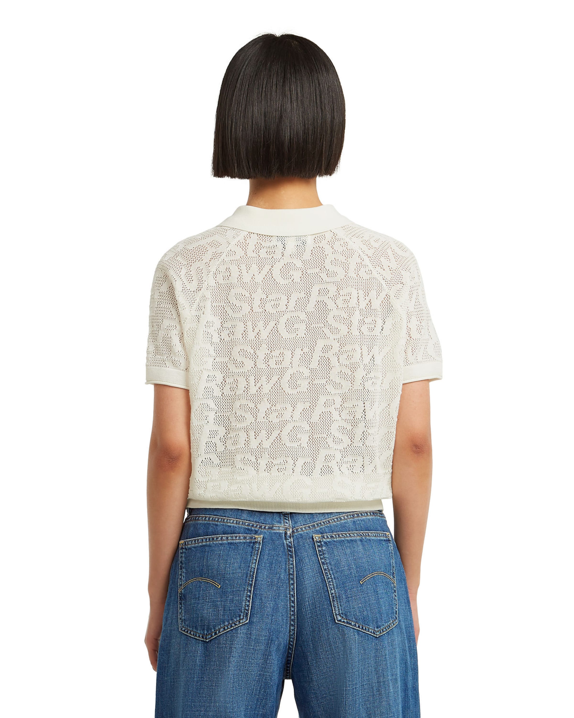 G-STAR Pullover 'Pointelle' in Weiß