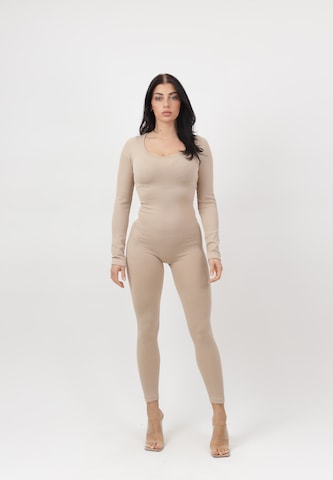 Elara Jumpsuit in Beige