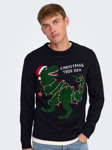 Only & Sons Pullover 'ONSXmas' i blå