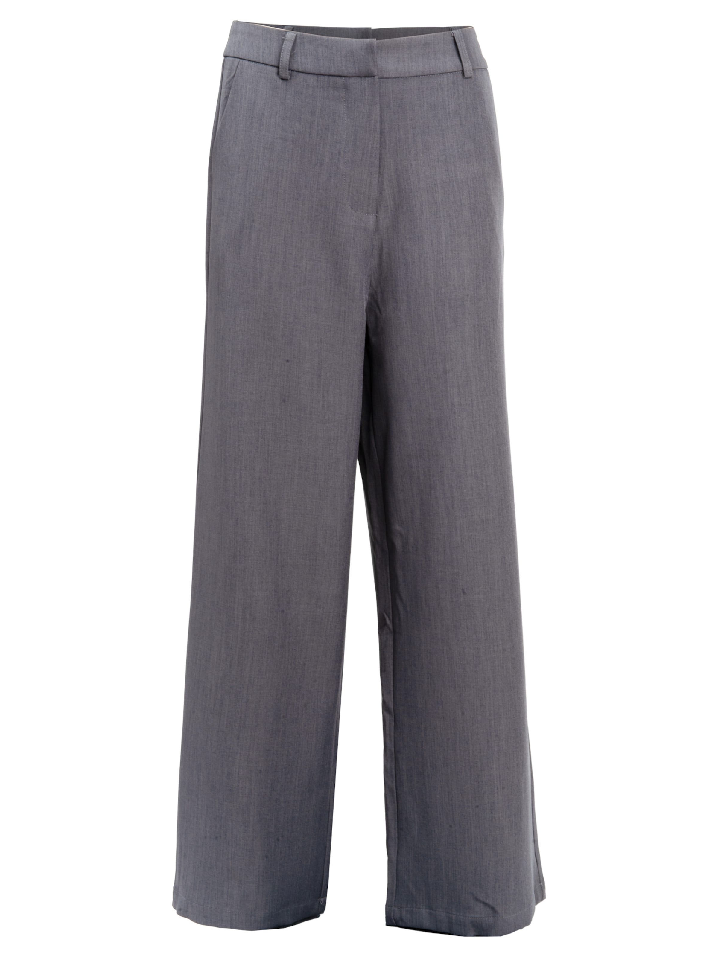 Influencer Szeroka nogawka Spodnie w kolorze szary: przód