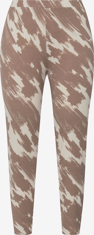 Skinny Leggings Ulla Popken en beige : devant