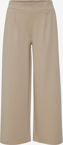 ICHI Wide leg Bandplooibroek 'KATE' in Beige: voorkant