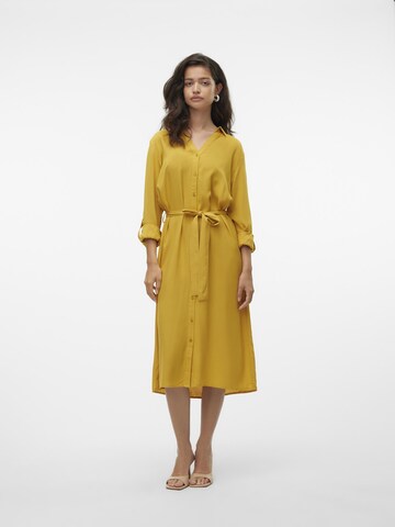VERO MODA Shirt dress 'BUMPY' in Yellow