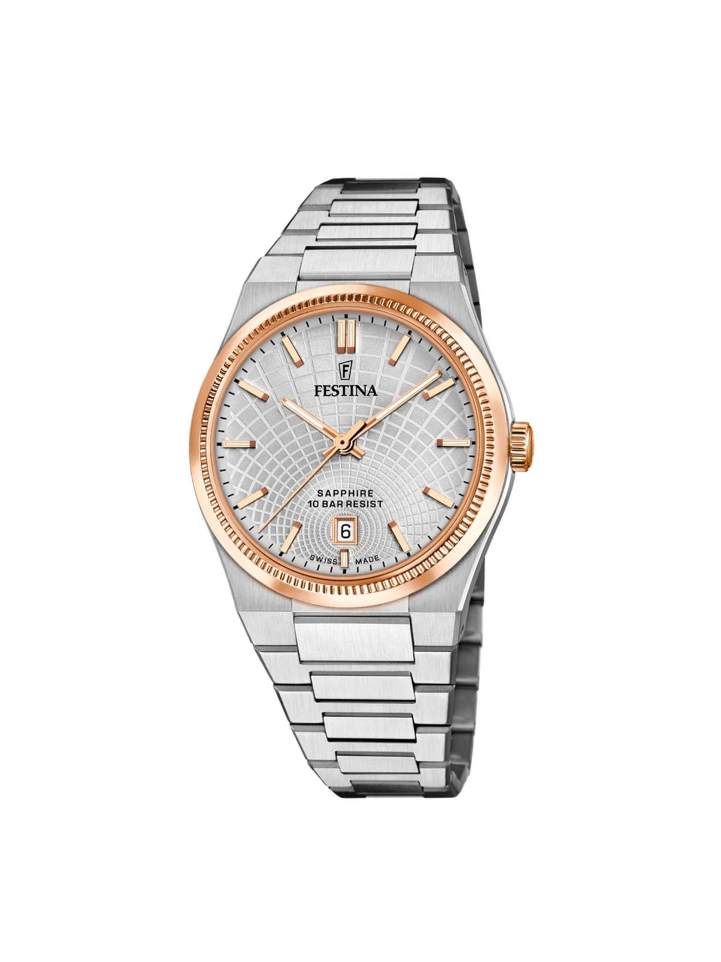 Montre à affichage analogique FESTINA en argent : devant