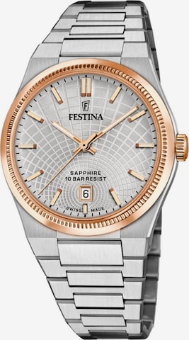 Montre à affichage analogique FESTINA en argent : devant