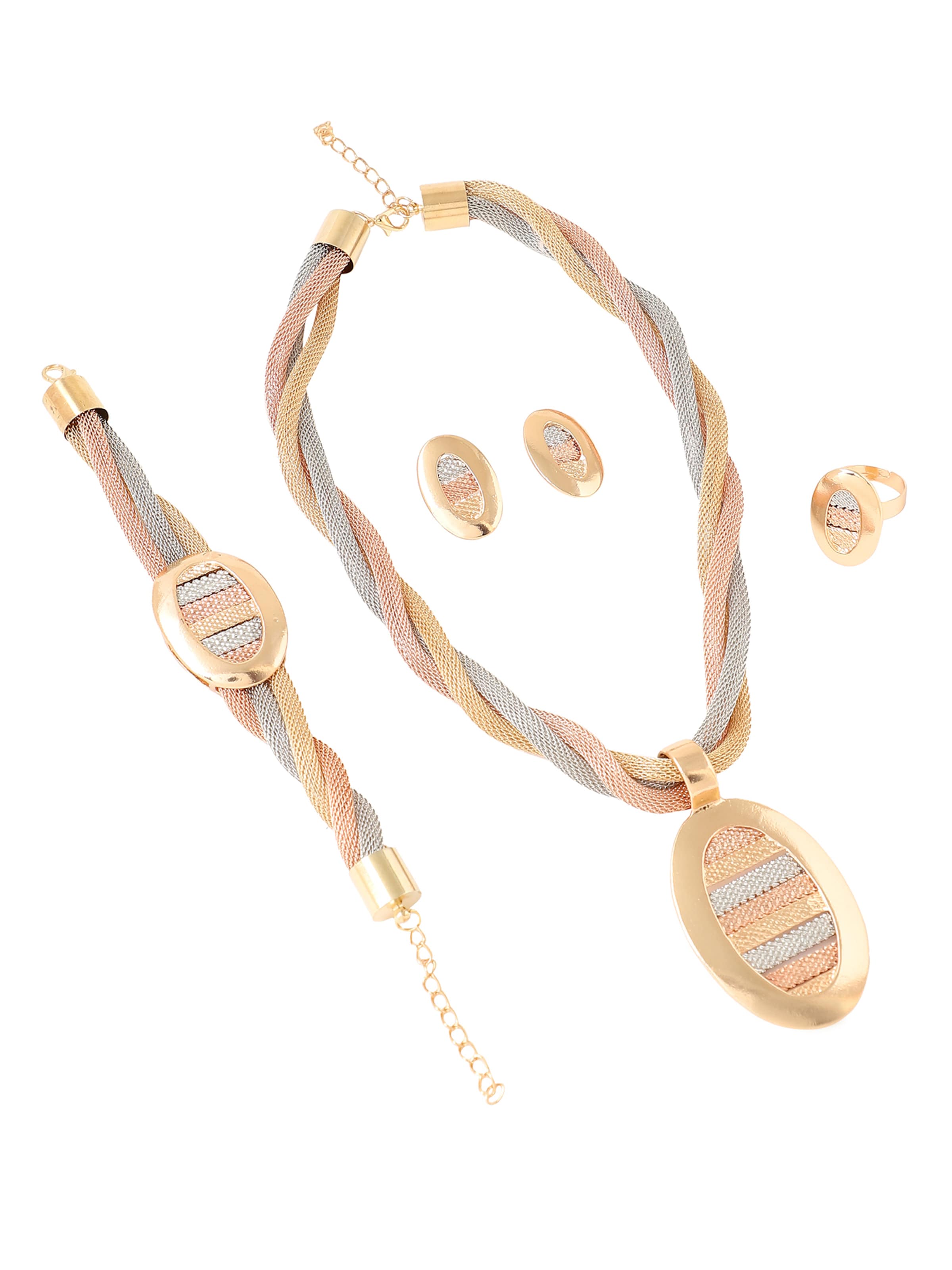 SOHI Zestaw biżuterii 'Sanjeev' w kolorze złoty: przód