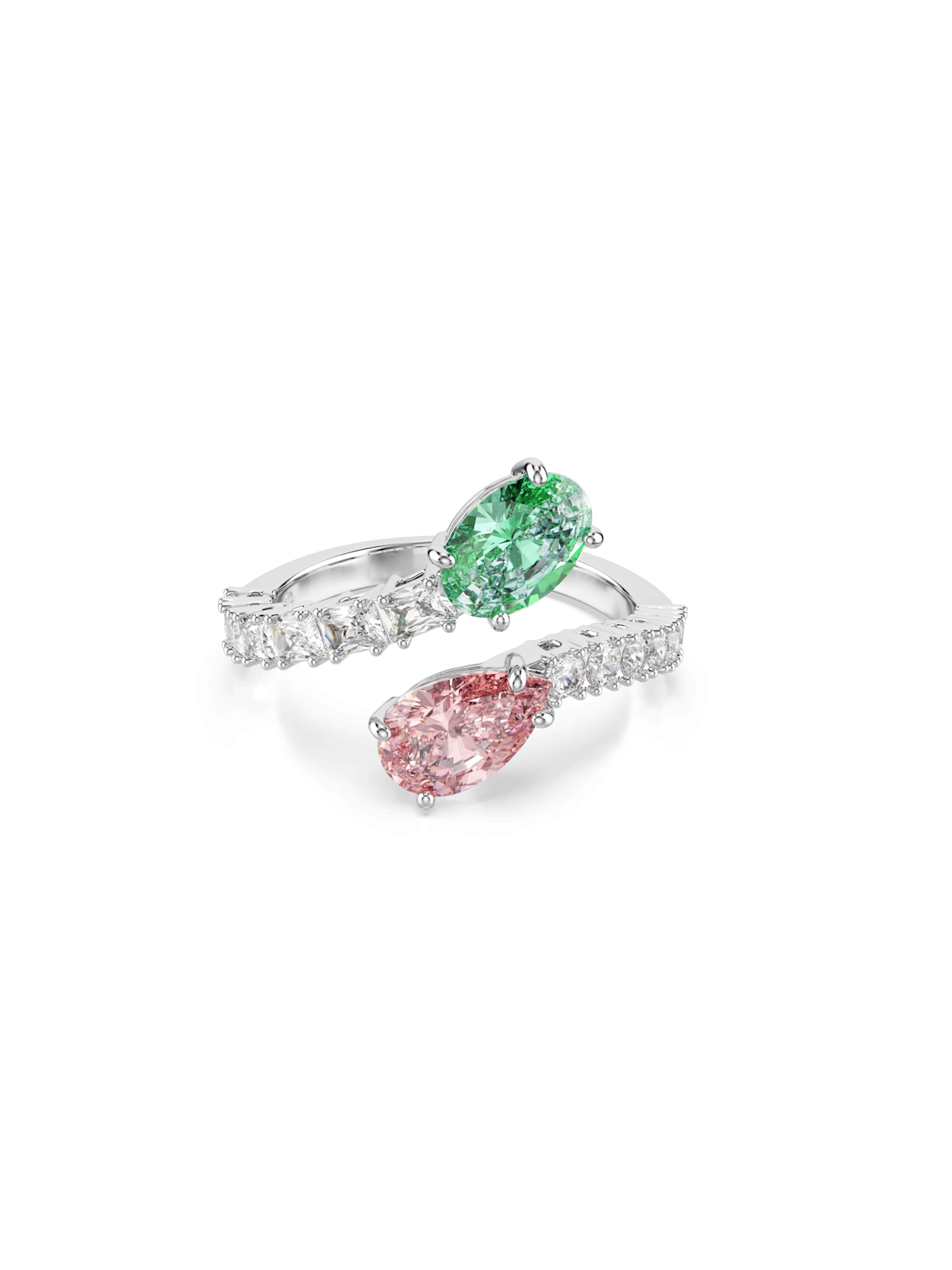 Bague Swarovski en argent : devant