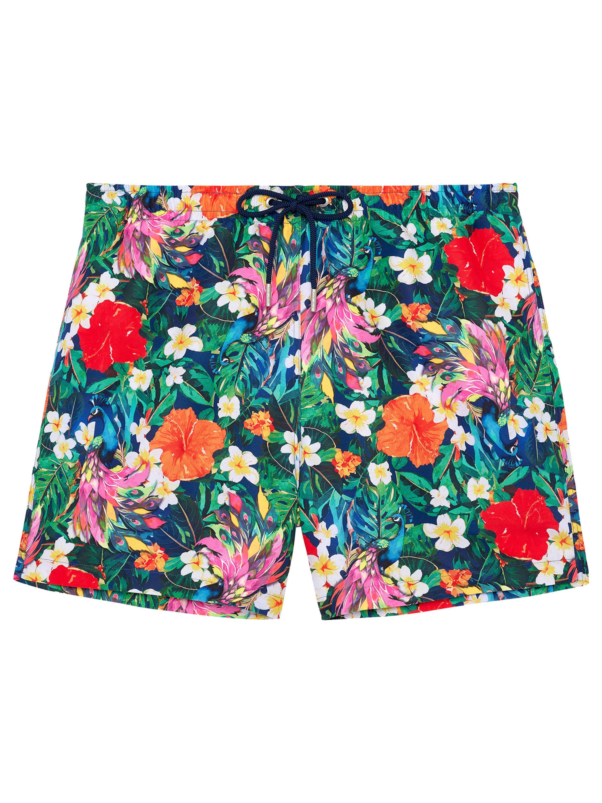 HOM Board Shorts ' Beach Boxer Peacock ' in Mixed colors: front
